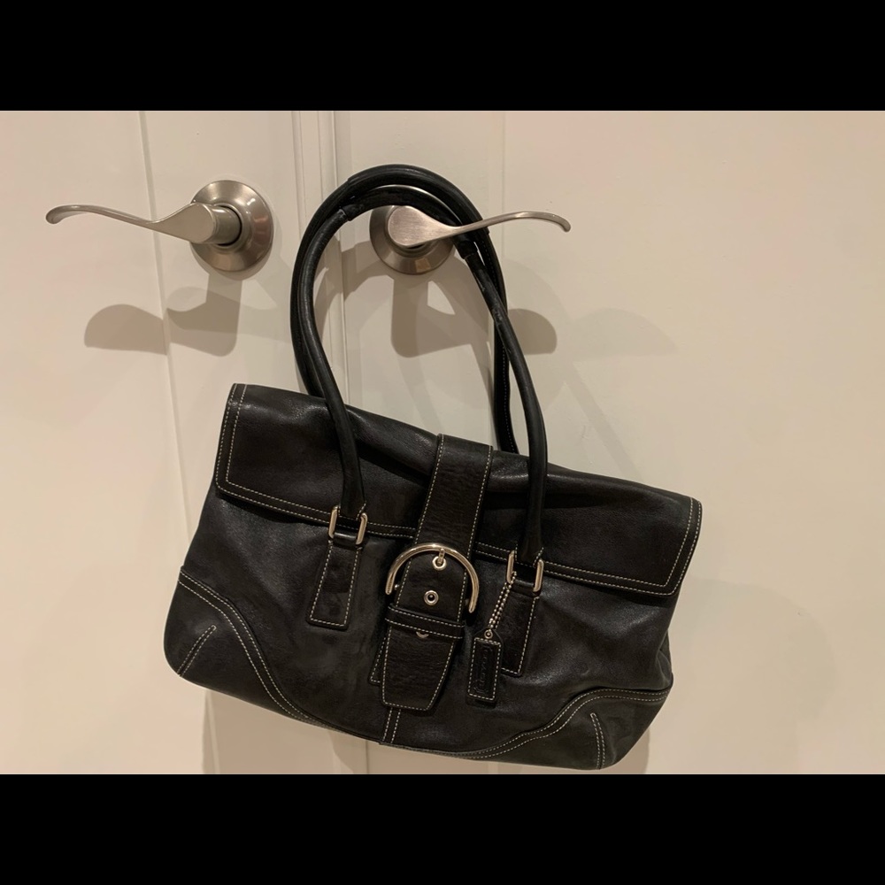 Black Leather Coach bag - great condition